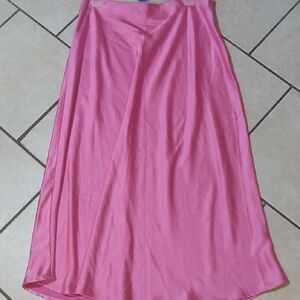 GIANNI BINNI Womens Size L Bubblegum Pink Satin Maxi Skirt